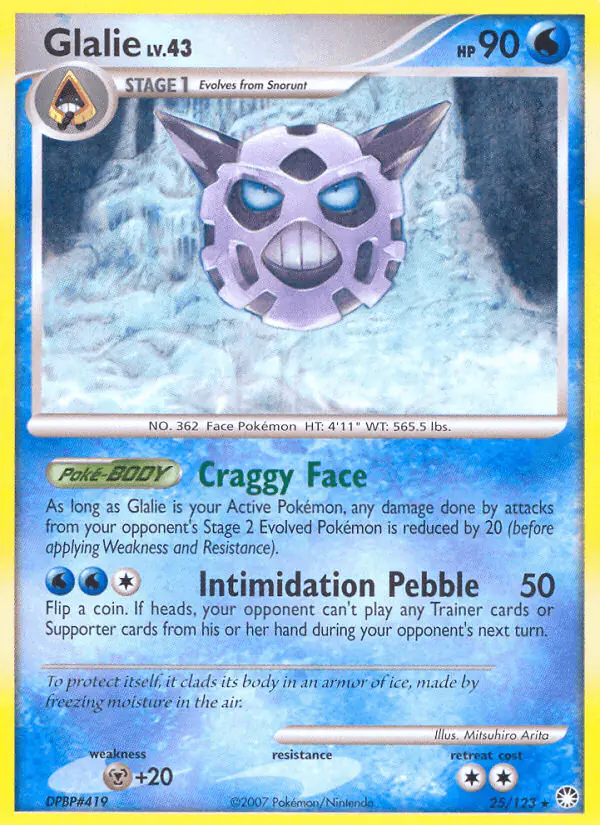 Carta Glalie 25/123 de Mysterious Treasures