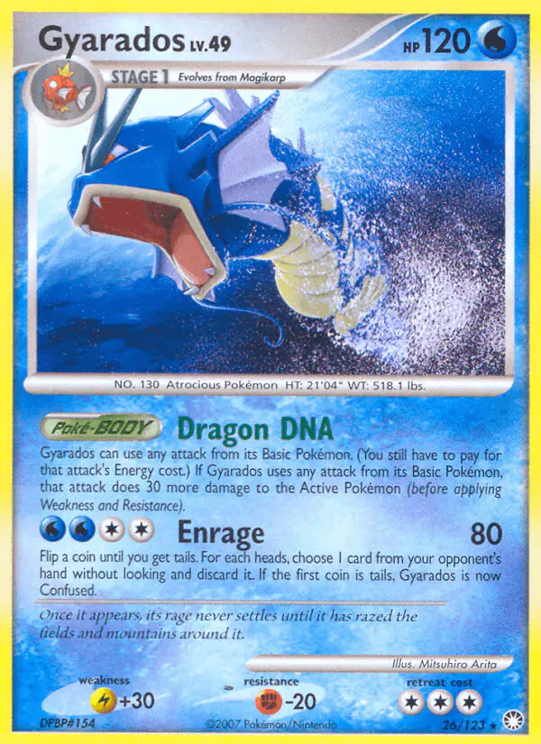 Carta Gyarados 26/123 de Mysterious Treasures