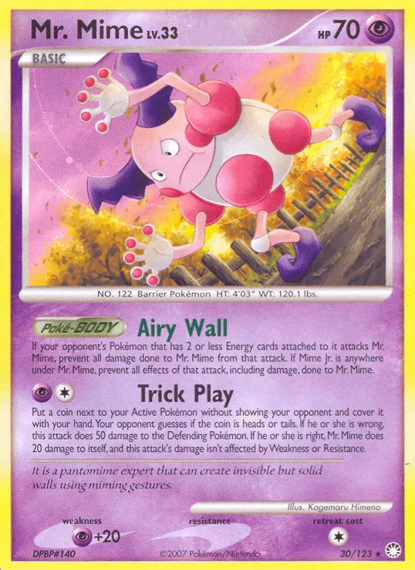 Carta Mr. Mime 30/123 de Mysterious Treasures