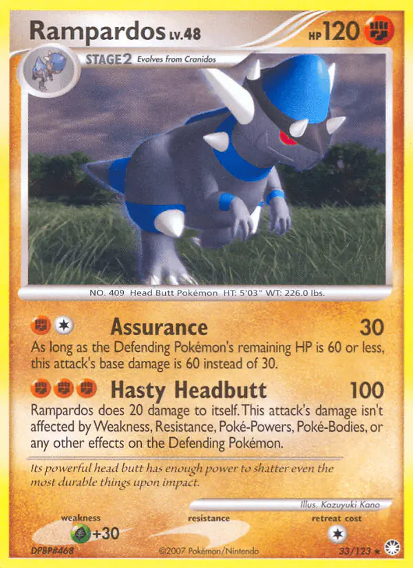 Carta Rampardos 33/123 de Mysterious Treasures