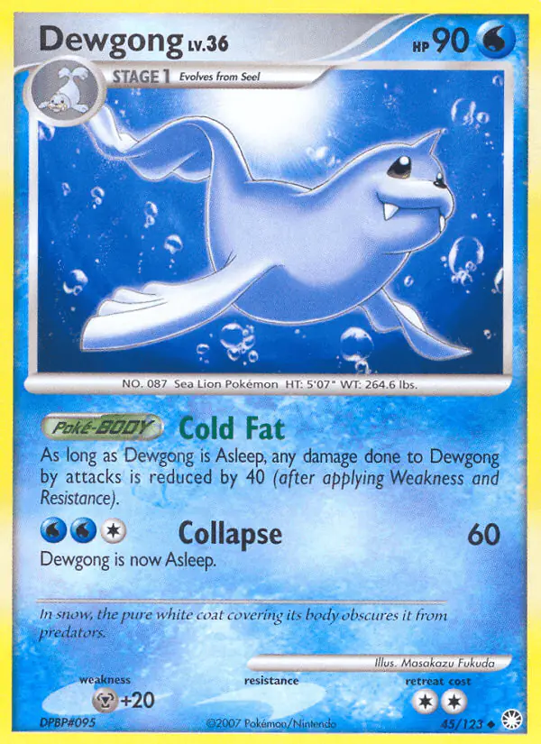 Carta Dewgong 45/123 de Mysterious Treasures