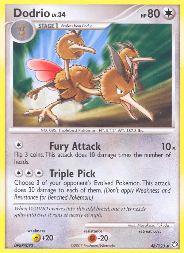 Carta Dodrio 46/123 de Mysterious Treasures