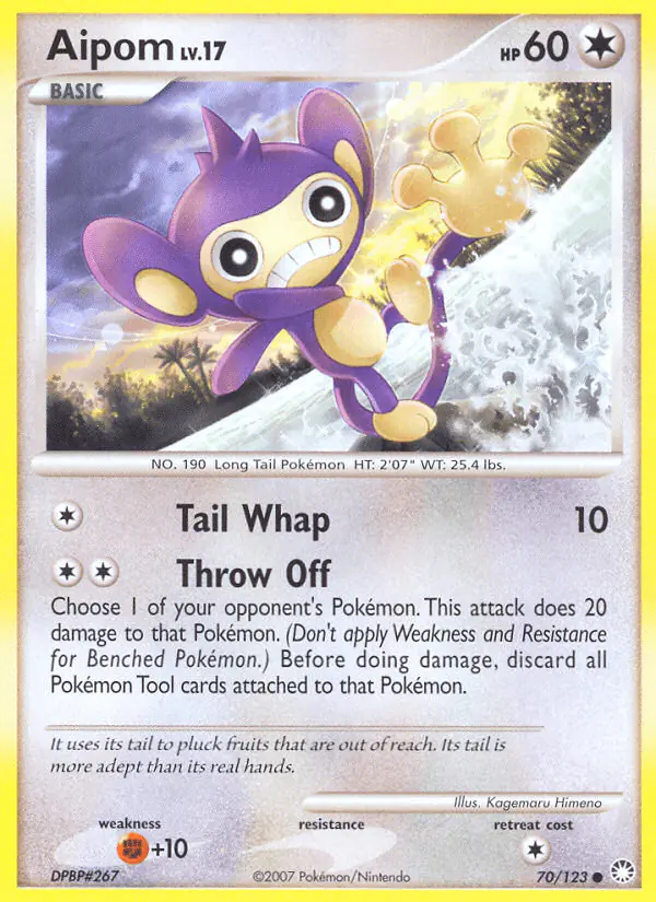 Carta Aipom 70/123 de Mysterious Treasures