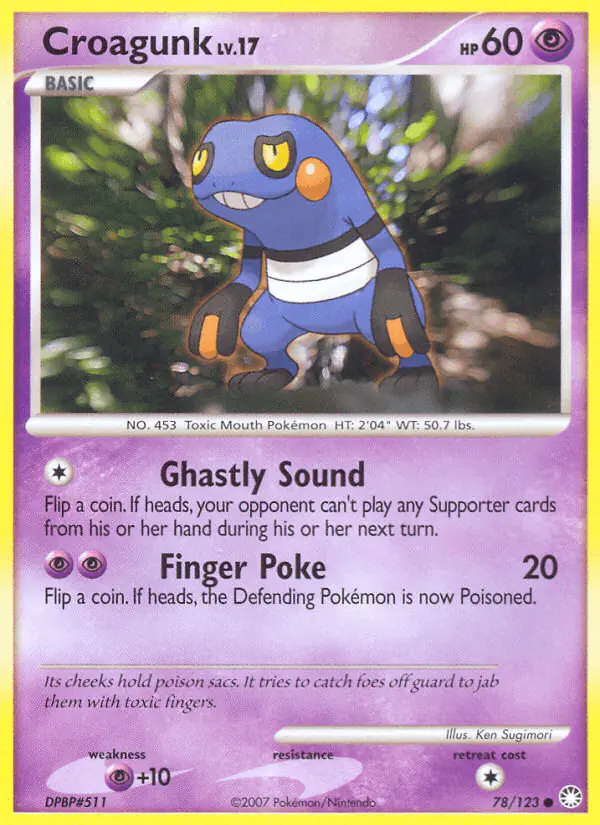 Carta Croagunk 78/123 de Mysterious Treasures