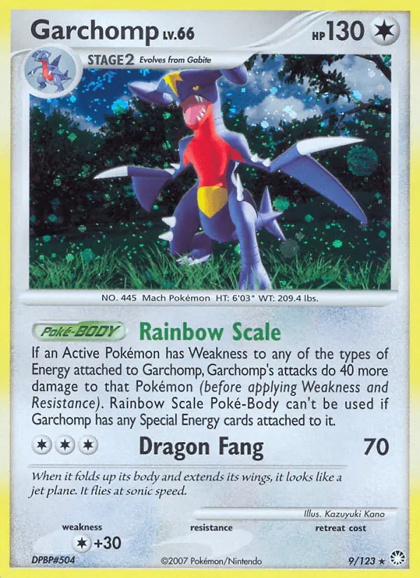 Carta Garchomp 9/123 de Mysterious Treasures