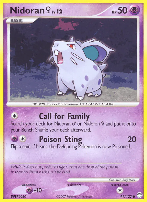 Carta Nidoran♀ 91/123 de Mysterious Treasures