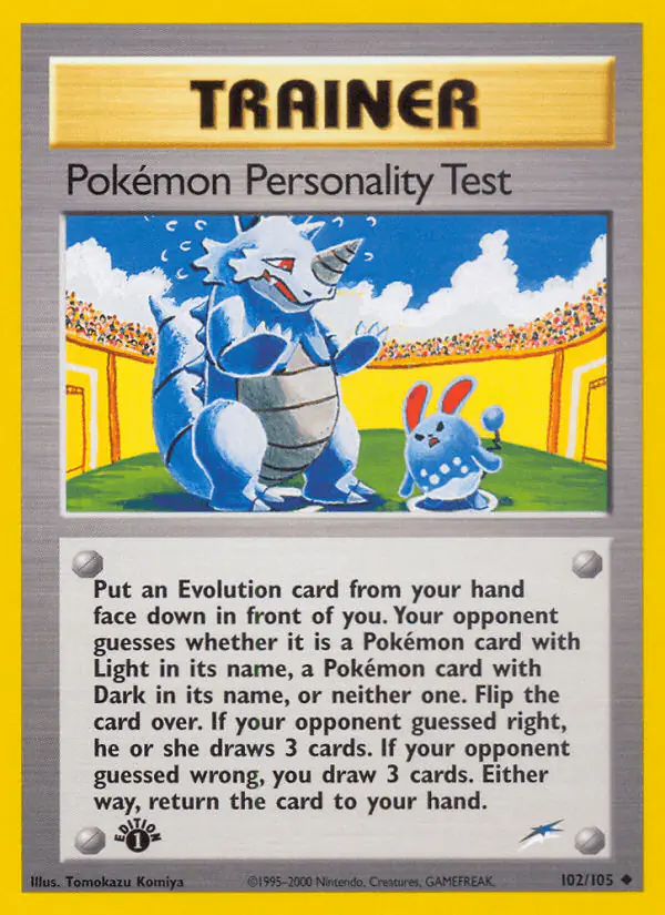 Carta Pokémon Personality Test 102/105 de Neo Destiny