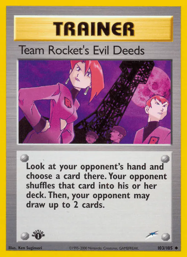 Carta Team Rocket's Evil Deeds 103/105 de Neo Destiny