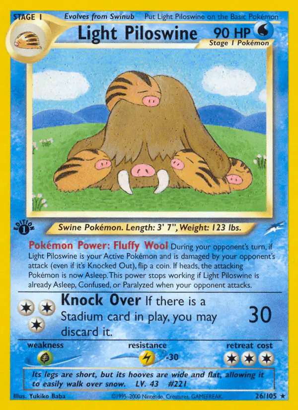 Carta Light Piloswine 26/105 de Neo Destiny