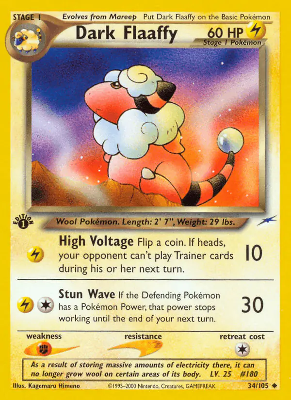 Carta Dark Flaaffy 34/105 de Neo Destiny