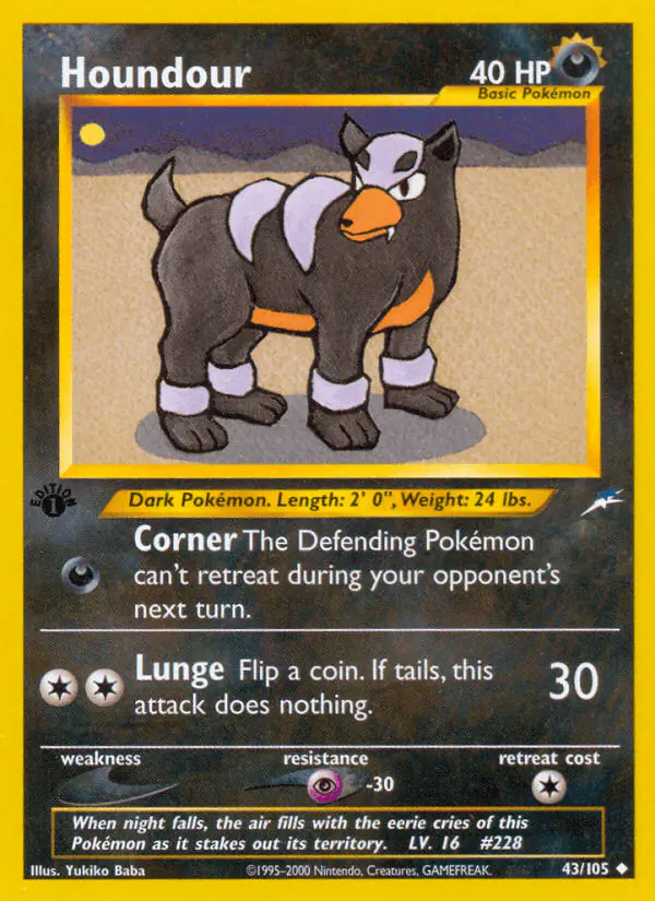 Carta Houndour 43/105 de Neo Destiny