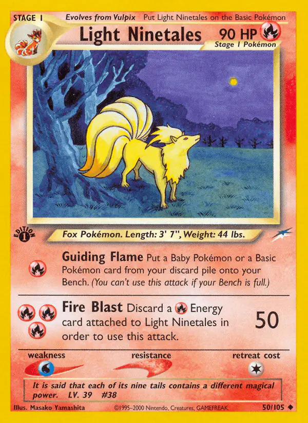 Carta Light Ninetales 50/105 de Neo Destiny