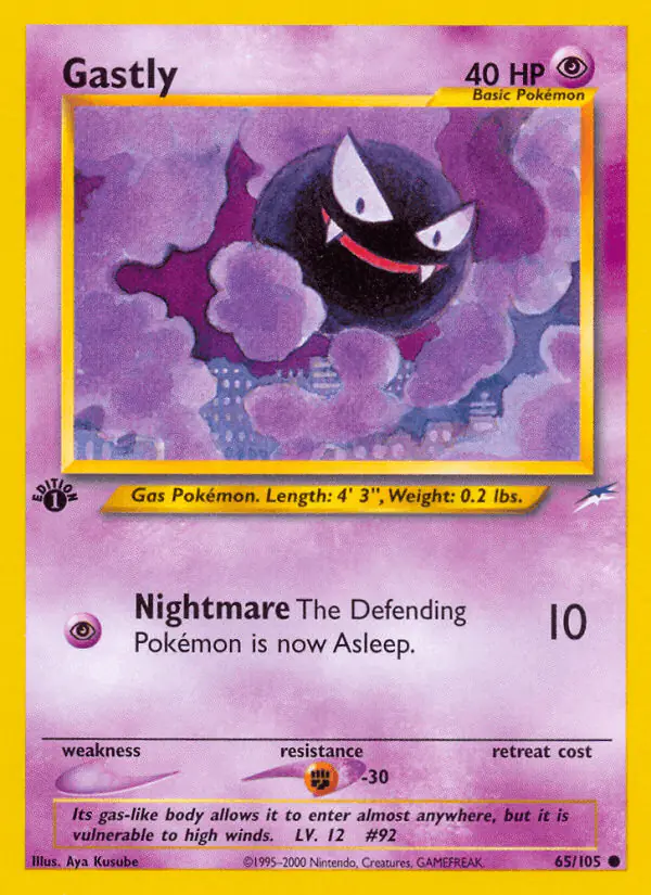 Carta Gastly 65/105 de Neo Destiny