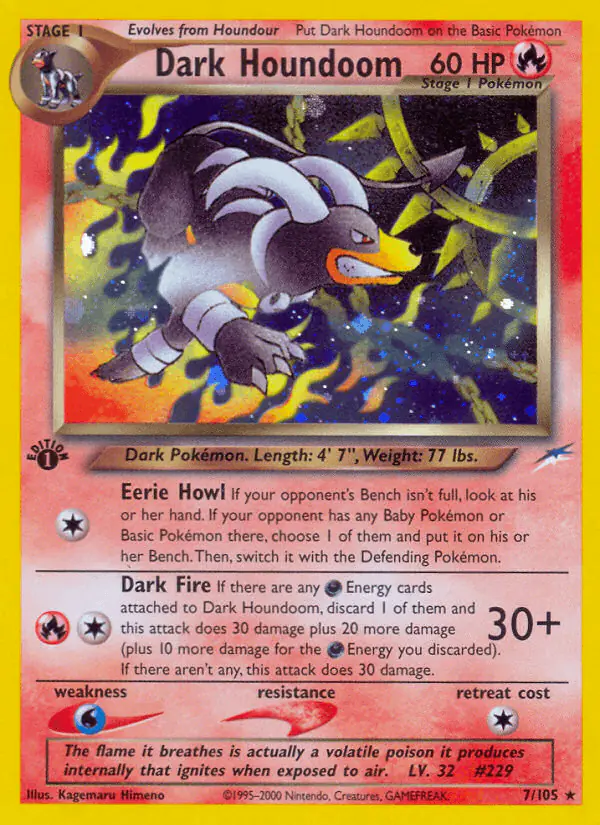 Carta Dark Houndoom 7/105 de Neo Destiny
