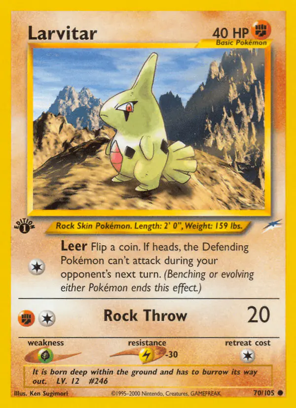 Carta Larvitar 70/105 de Neo Destiny