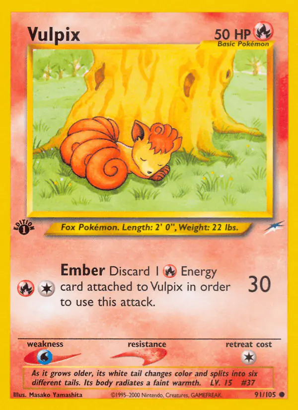 Carta Vulpix 91/105 de Neo Destiny