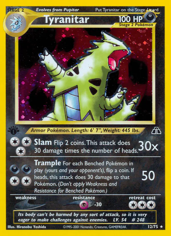 Carta Tyranitar 12/75 de Neo Discovery