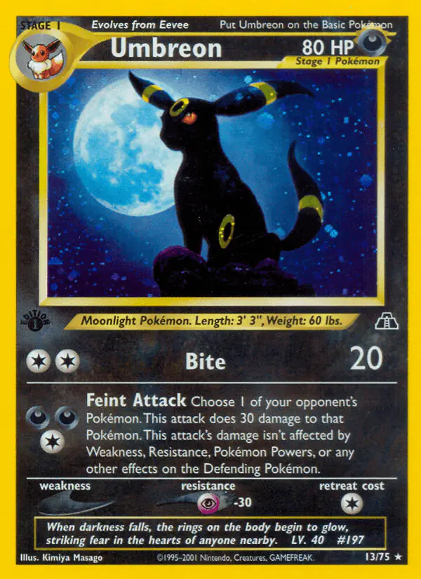 Carta Umbreon 13/75 de Neo Discovery