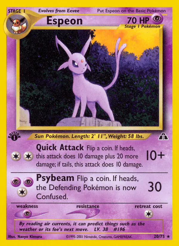 Carta Espeon 20/75 de Neo Discovery