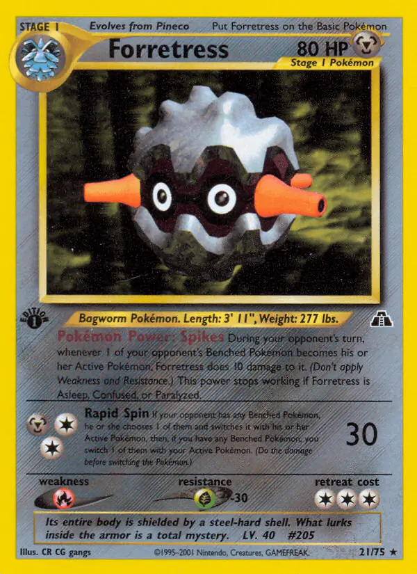 Carta Forretress 21/75 de Neo Discovery