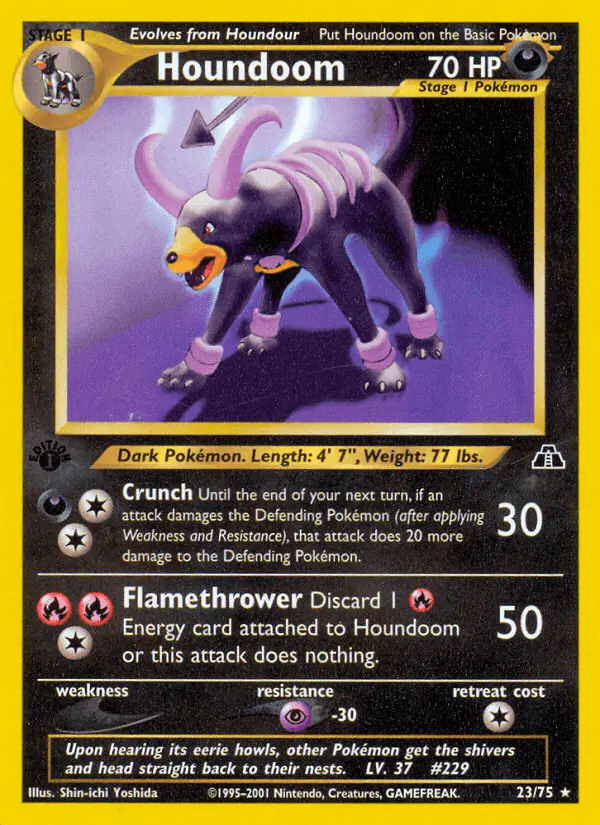 Carta Houndoom 23/75 de Neo Discovery