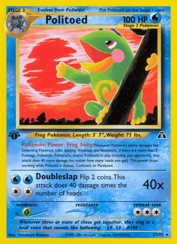 Carta Politoed 27/75 de Neo Discovery