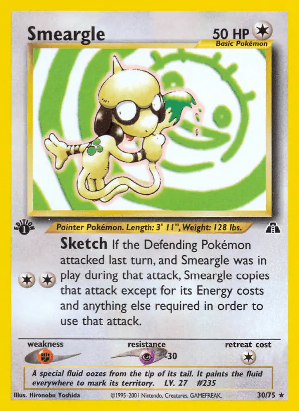 Carta Smeargle 30/75 de Neo Discovery
