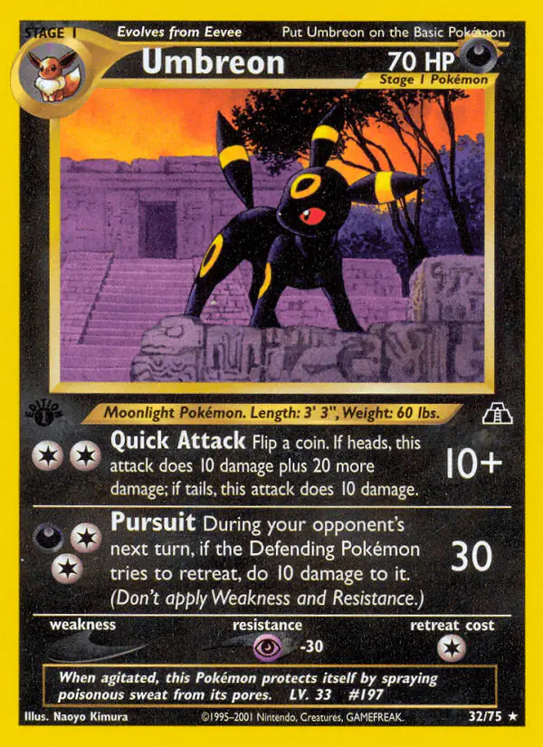 Carta Umbreon 32/75 de Neo Discovery