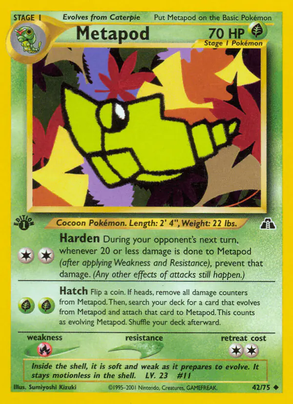 Carta Metapod 42/75 de Neo Discovery
