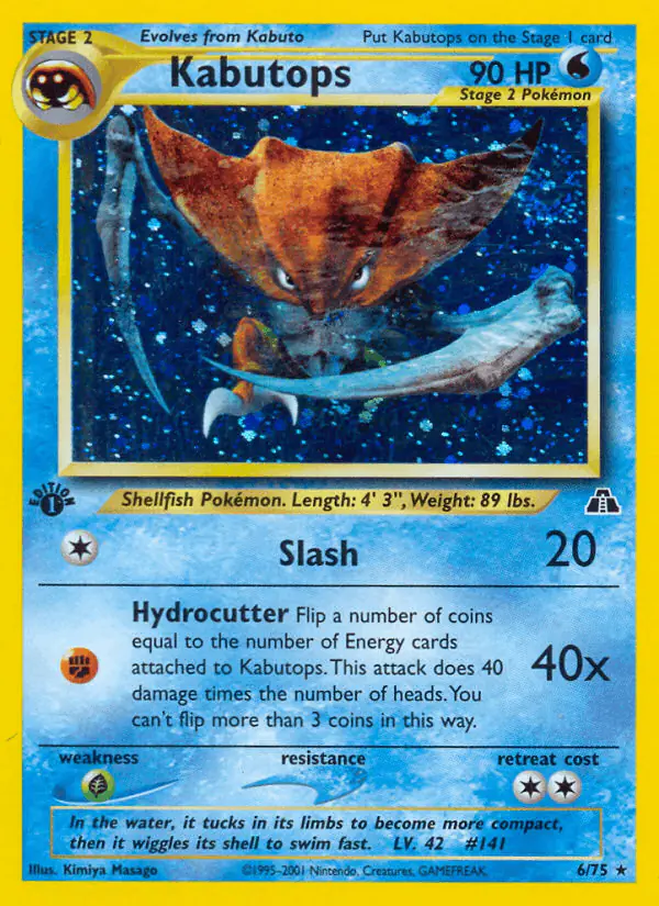 Carta Kabutops 6/75 de Neo Discovery
