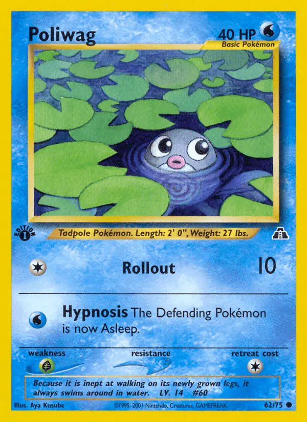 Carta Poliwag 62/75 de Neo Discovery