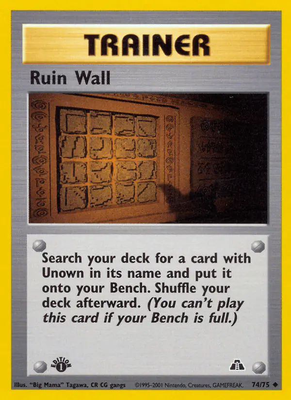 Carta Ruin Wall 74/75 de Neo Discovery