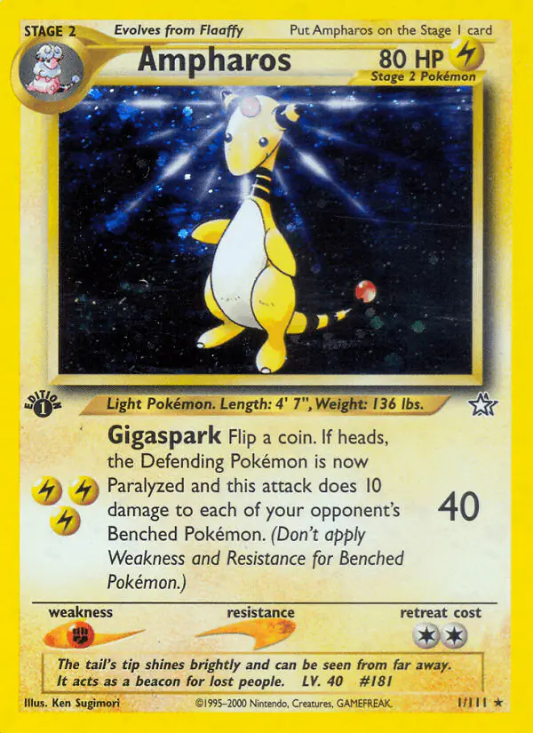 Carta Ampharos 1/111 de Neo Genesis