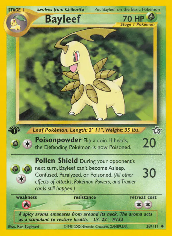 Carta Bayleef 28/111 de Neo Genesis