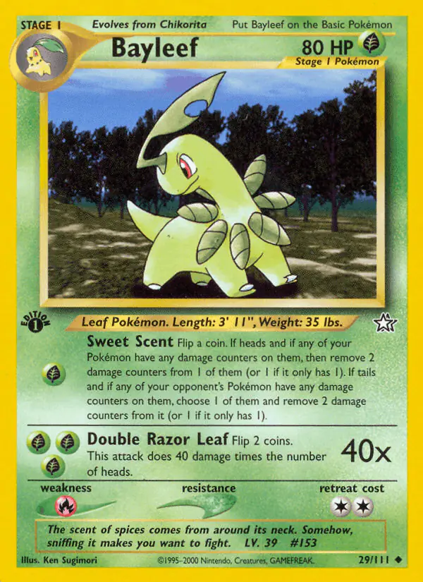 Carta Bayleef 29/111 de Neo Genesis