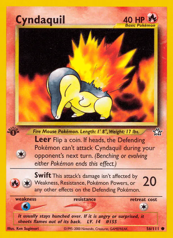 Carta Cyndaquil 56/111 de Neo Genesis