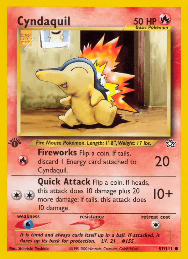 Carta Cyndaquil 57/111 de Neo Genesis