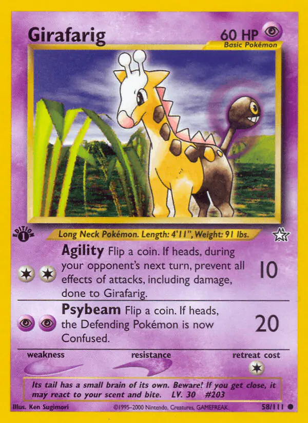 Carta Girafarig 58/111 de Neo Genesis