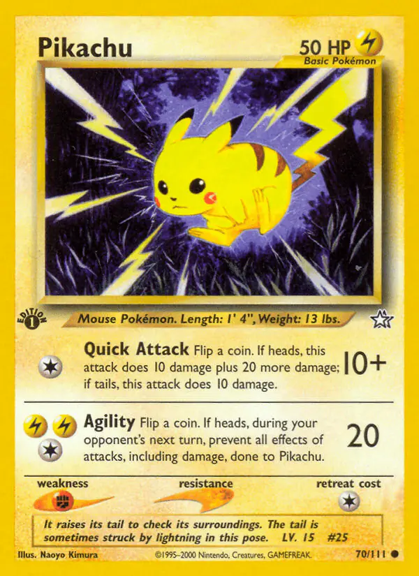 Carta Pikachu 70/111 de Neo Genesis