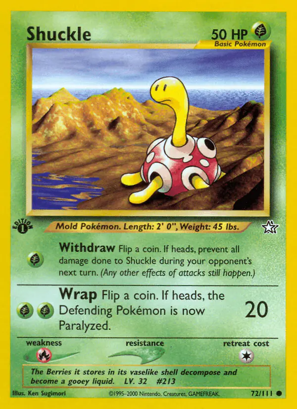 Carta Shuckle 72/111 de Neo Genesis