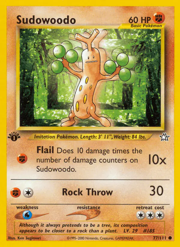 Carta Sudowoodo 77/111 de Neo Genesis