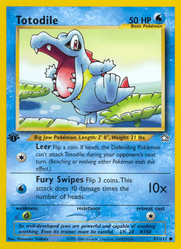 Carta Totodile 81/111 de Neo Genesis
