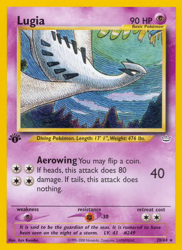 Carta Lugia 20/64 de Neo Revelation