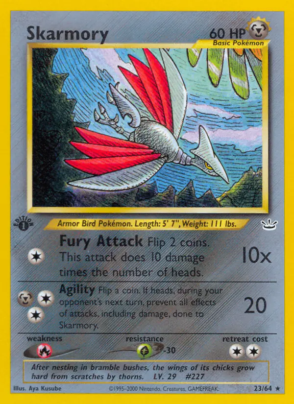 Carta Skarmory 23/64 de Neo Revelation