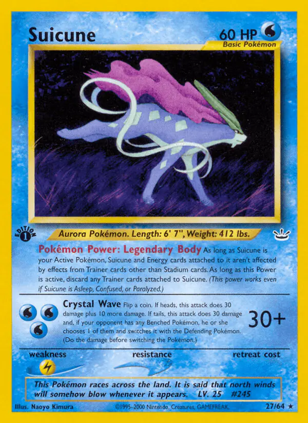 Carta Suicune 27/64 de Neo Revelation