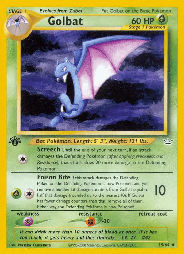 Carta Golbat 29/64 de Neo Revelation