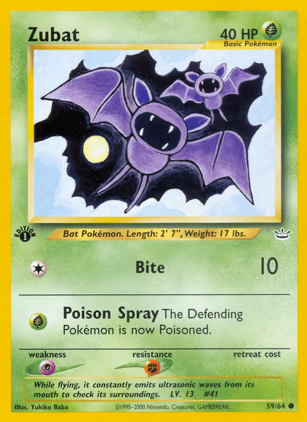 Carta Zubat 59/64 de Neo Revelation