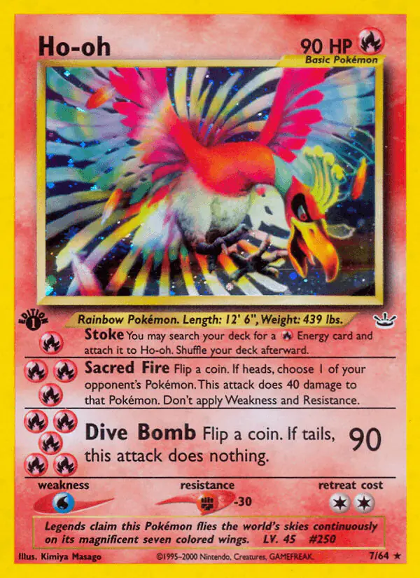 Carta Ho-oh 7/64 de Neo Revelation