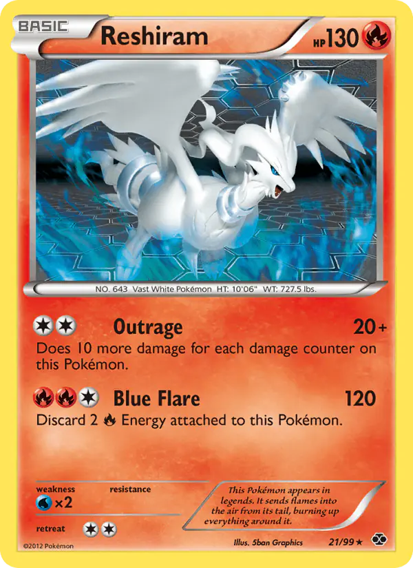 Carta Reshiram 21/99 de Next Destinies