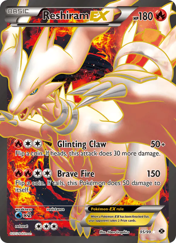 Carta Reshiram-EX 95/99 de Next Destinies